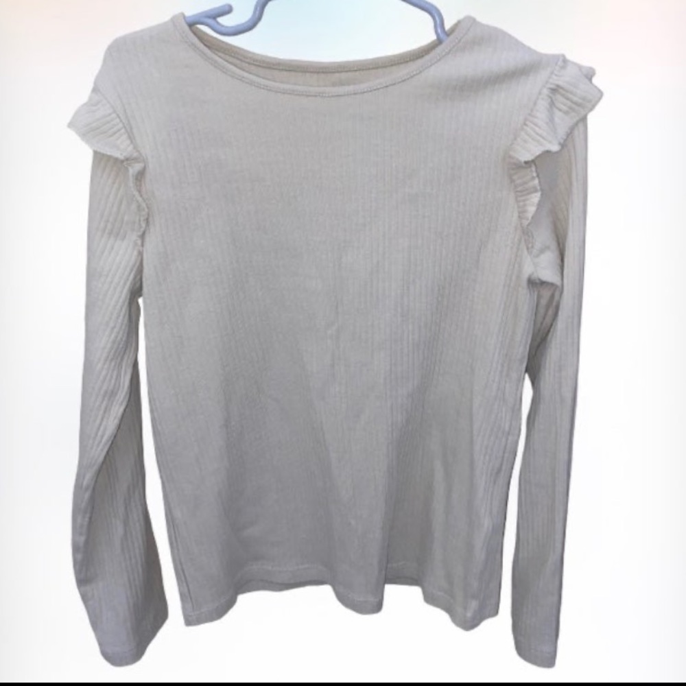 H&M girl rib knit flutter sleeve too size 6x/7
